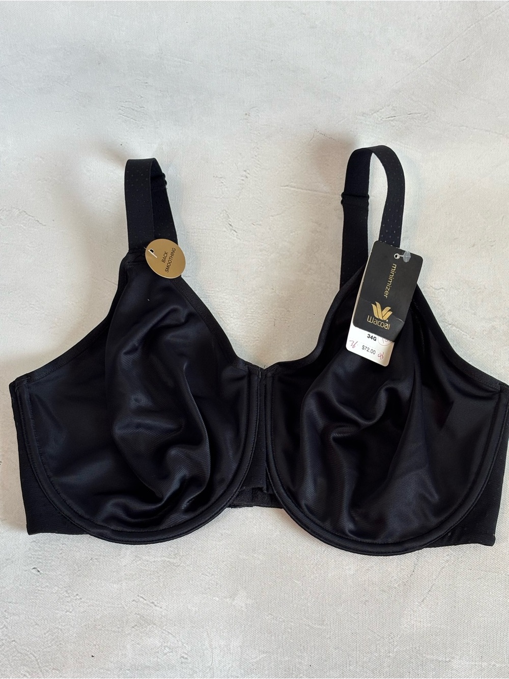 Wacoal Back Appeal Minimizer Bra, Black, 34G, New with Tags! Style 857303 - Picture 4 of 10